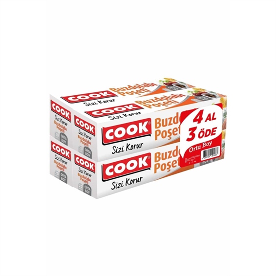 Cook Orta Boy Buzdolabı Poşeti 4'lü Eko 4x20