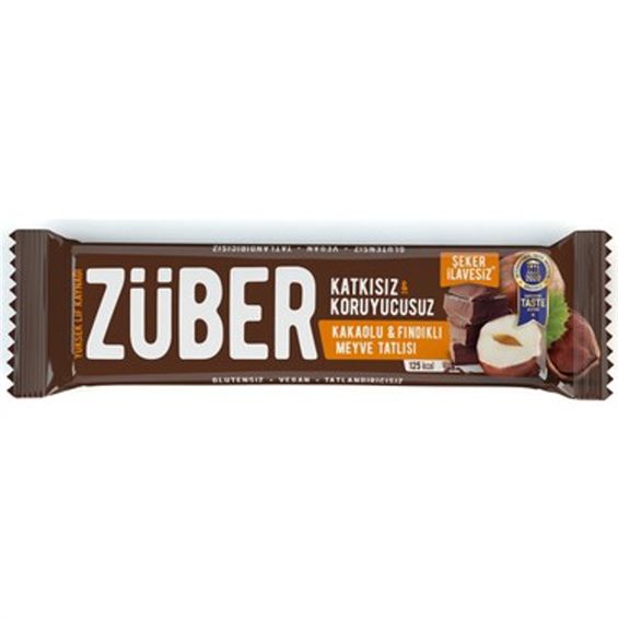 Züber Glutensiz Protein Bar Fındıklı 40 gr
