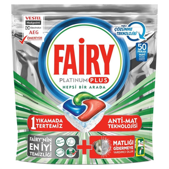 Fairy Platinum Plus 50 Yıkama Bulaşık Makinası Deterjan