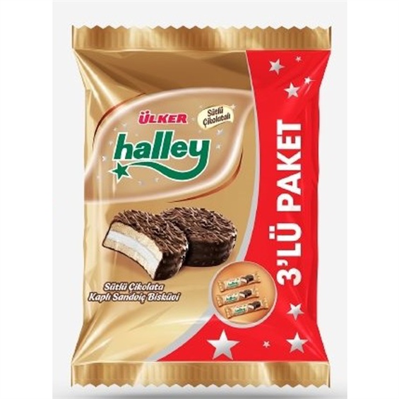 Ülker Çikolatalı Halley Mini Granüllü 3'lü 198 Gr