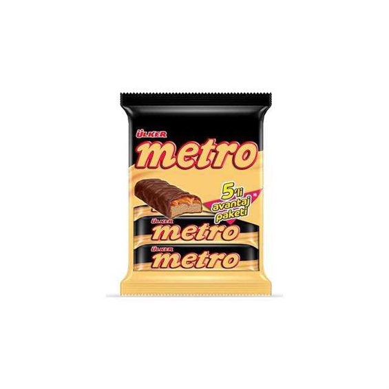 Ülker Metro Kaplamalı Karamel Ve Nugalı Bar 5'li 180 Gr