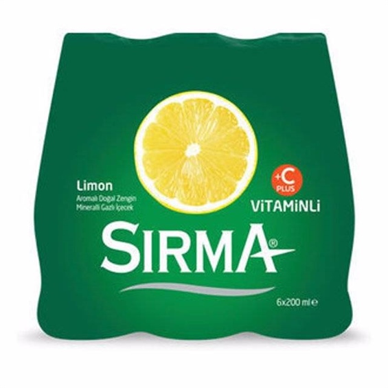 Sırma C+ Vitaminli Limon Aromalı 6'lı Maden Suyu 200 ml