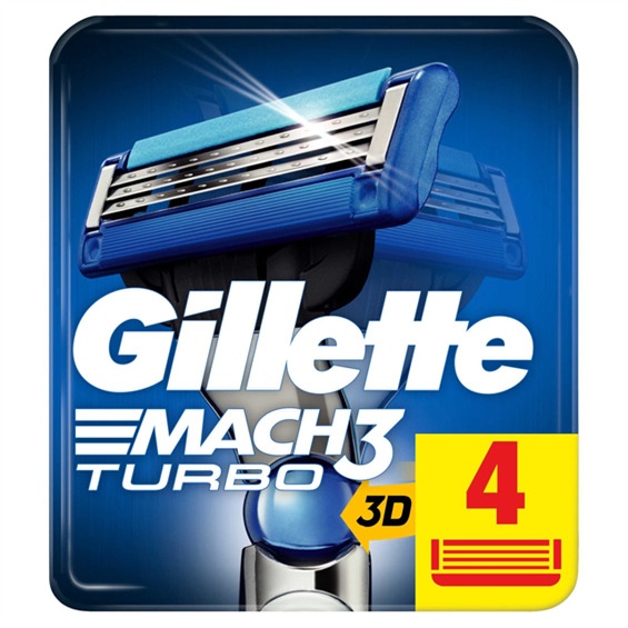 Gillette Mach 3 Turbo 4'lü Yedek Tıraş Bıçağı