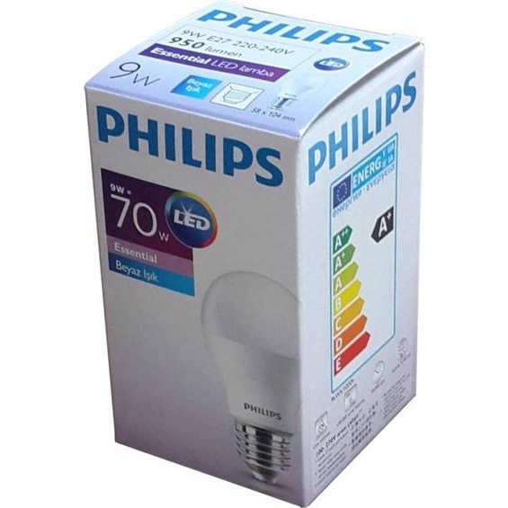 Philips Ess 9W-60W E27 Normal Duy Beyaz Işık