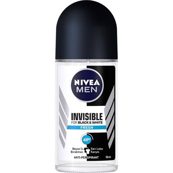 Nivea Invisible Black&White Fresh Erkek Roll-On Deodorant 50 Ml