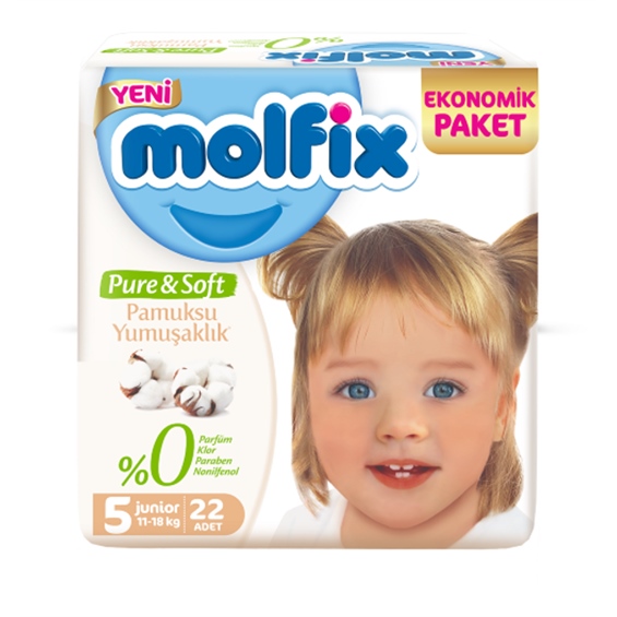 Molfix Pure&Soft 5 Numara Junior 22'li Bebek Bezi