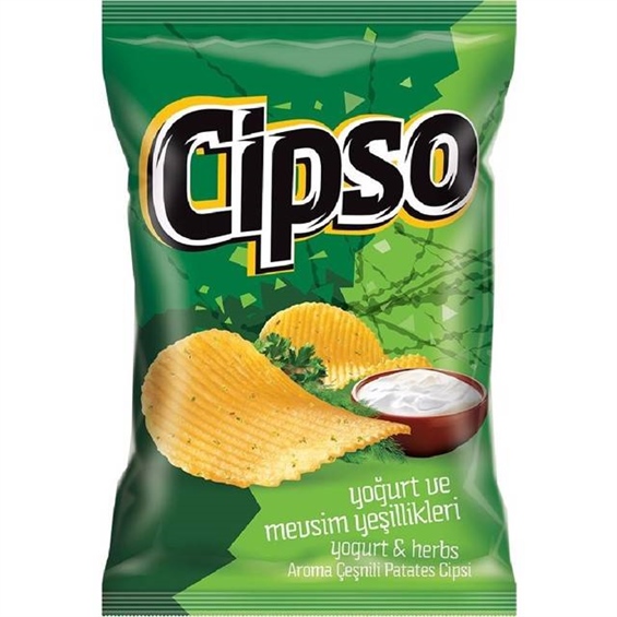 Cipso Yoğurt ve Mevsim Yeşillikleri Çeşnili Patates Cipsi 104 Gr