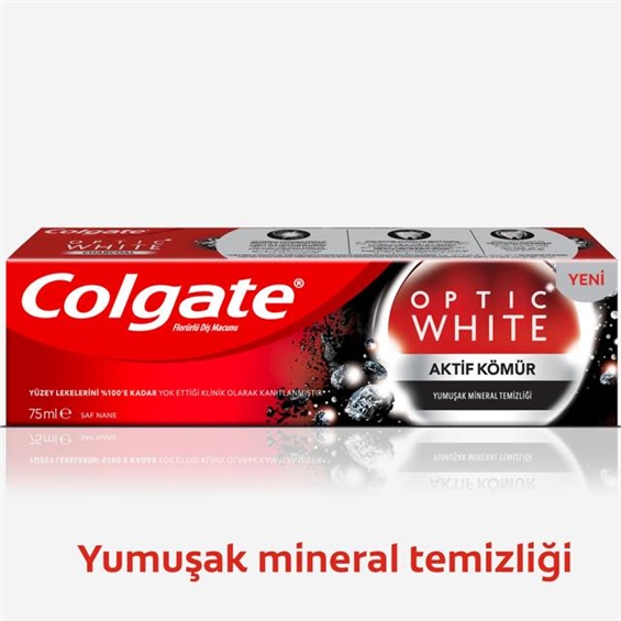 Colgate Optik Beyaz Aktif Kömür Beyazlatıcı Diş Macunu 75 Ml