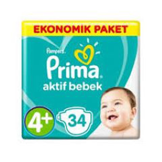 Prima Aktif No 4+ Maxi Plus 27 Adet Bebek Bezi