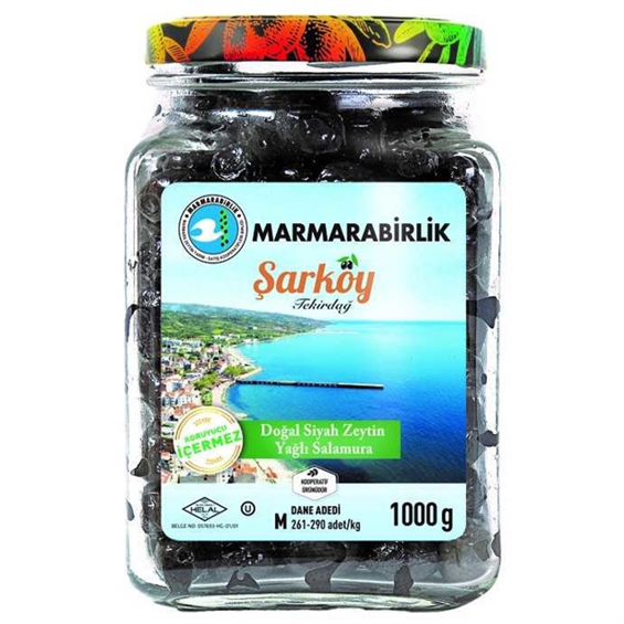 Marmarabirlik Şarköy Siyah Zeytin 1000 gr (261-290)