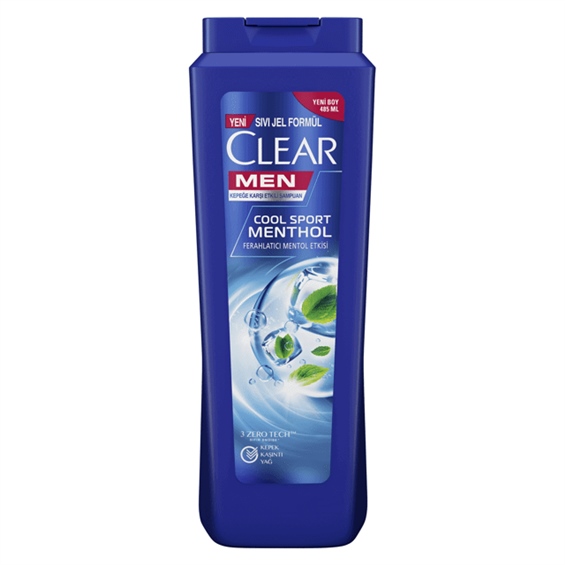 Clear Men Cool Sport Menthol Kepeğe Karşı Etkili Şampuan Ferahlatıcı Mentol Etkisi 485 ml