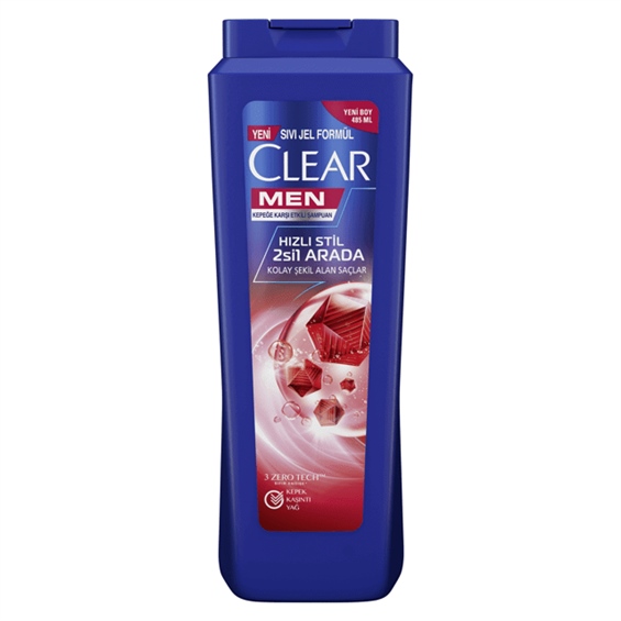 Clear Men Hızlı Stil 2'si 1 Arada 485 ml