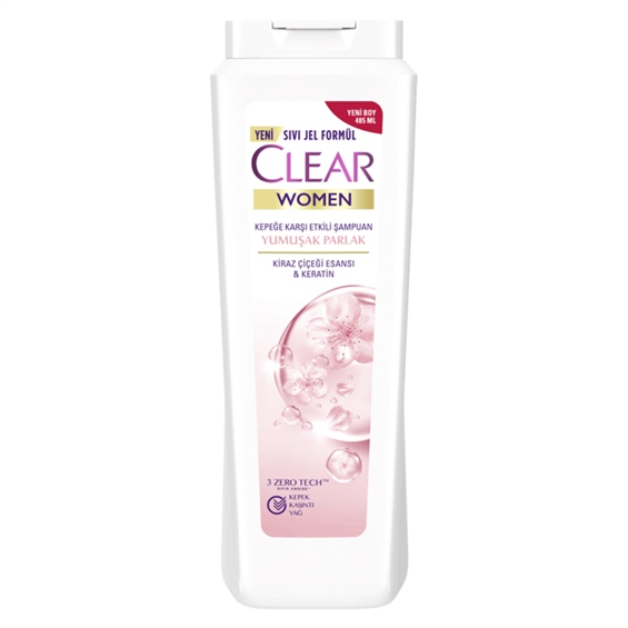 Clear Women Kepeğe Karşı Etkili Şampuan Yumuşak ve Parlak Saçlar 485 ml