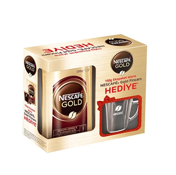 Nescafe Gold Kahve Cam Fıncan Hed.150 Gr